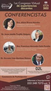 1mer Congreso Virtual de Experiencias Docentes, con la participación de la Doctora Alicia Rivera Morales