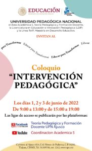 Coloquio “Intervención pedagógica”
