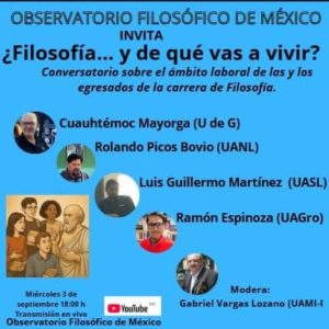 Observatorio filosófico de México invita: ¿Filosofía…y de que vas a vivir?